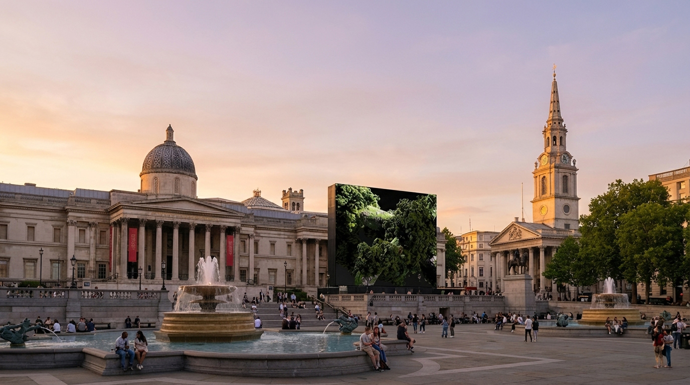Art installation in a luxury lobby designed to increase foot traffic and income by improving user experience through calm visual art